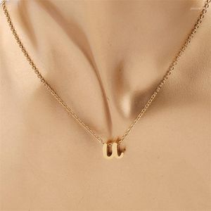 Colares pendentes minúsculo 26 colar de letra em inglês aço inoxidável A-Z Bad Clavicle Chain Jewelry Gift