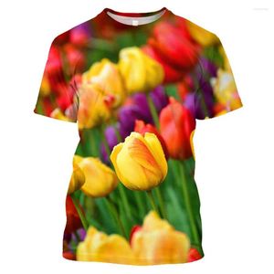 Мужские рубашки T Jumeast 3D Rose Print Print Floral Frush Мужчина повседневная негабаритная футболка уличной одежды Y2K Youth Aesthetic Cottagecore Clothing