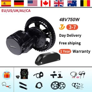 Bafang BBS02B 48V 750W Mid Drive Motor BBS02 Bicycle Electric Electric Electure Ebike Комплект мощный центральный двигатель E-Bike Angine 20AH Батарея