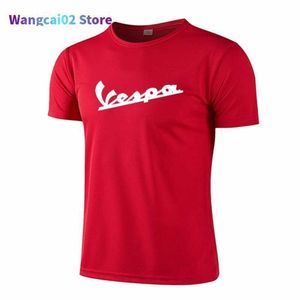 Men's T-Shirts Vespa men sport Micro-elastic T-shirt Quick drying Cool silky Mesh breathable Fitness training Running Short sleeve 022223H