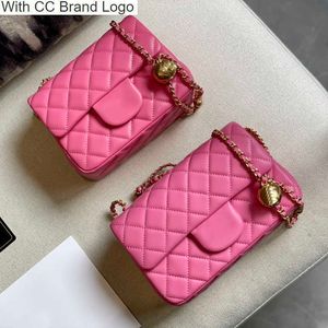 CC omuz çantaları kadın kare ezik top flep tasarımcısı çantalar koyun derisi klasik mini elmas kapitone metal donanım deri zincir crossbody omuz omuz çantası fransız