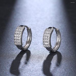 Hoop Earrings CZ Elegant For Women Vintage Brass Cubic Zirconia Female Jewelry Wholesale Factory Price