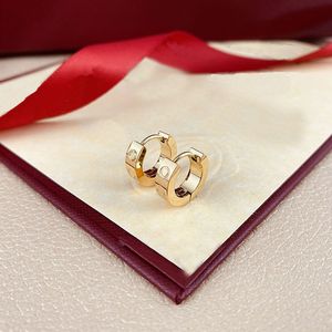 Screw diamonds hoop earrings designers for women plated gold solid round orecchini gemstones jewlery hoops love unique stud cjeweler designer earring E23