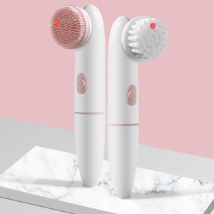 Elektryczny silikonowy pędzel do czyszczenia twarzy pędzel Massager Massager Vibrator Exfoliating Limpiador Cepillo Skin Care Cleanser 230222