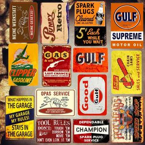 Placa de vendas e serviço Placa vintage Sinais de lata de metal carro Placas decorativas de garagem Spark Pulg Wall Gas Oil Art Poster 20x30cm WO3