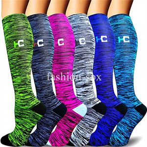 5PC Socks Hosiery 6 Pairs Compression Stockings Men Women Long Tube Pressure Nursing Socks for Diabetes Varicose Veins Running Sports Socks Z0221