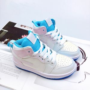 Wholesale Toddler Basketball Shoes Shops Hot Kids Shoes Jumpman 1 1s Mid UNC White Blue Outdoor Youth Shoes Best Girls Boys Sneakers