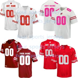 College Wisconsin Badgers Futebol Jerseys 16 Russell Wilson 23 Jonathan Taylor 25 Melvin Gordon III 99 J.J Watt Mulheres jovens