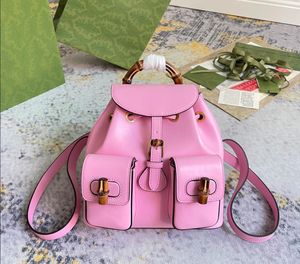 10a Top Mirror Quality Bag Ladies Fashion Casual Designe Luxury Bamboo Backpack Schoolbag ￄkta l￤derf￤lt Pack Sport Outdoor Back Packs Packs 702101 6 F￤rger