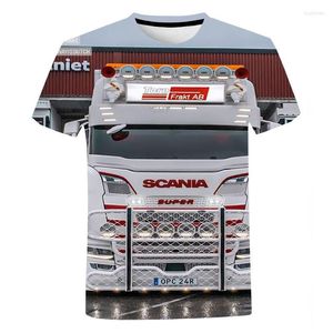 Мужские рубашки T 2023 Тяжелые грузовики График 3D-принт-футболка мужская уличная одежда Harajuku Cool Рубашка тракторы