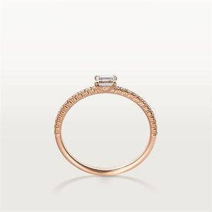 Carti Love Diamond Ring Designer Jewlery Women zaręczyny Pierścionki ślubne luksus moissanite pierścień Rose złoto srebrny tytan244w