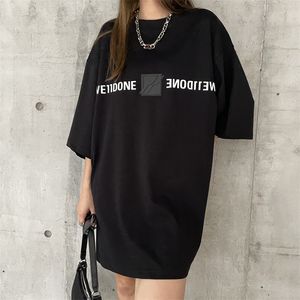 Frauen T-Shirt Richtige Version Spiegel Brief T-shirt Weibliche Kurzarm Koreanische Version Nische Flut Marke Lose Paar