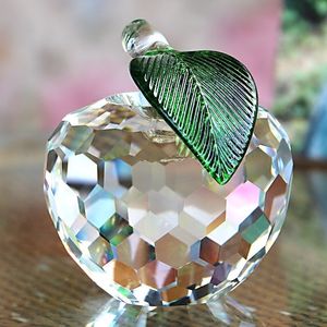 Decorative Objects Home Decorations 5cm Crystal Apple Paperweight 6 Colors Glass Crafts Wedding Decoration Art Collectibles SouvenirsHD1600133 230221