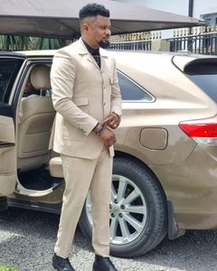 Men's Suits Men'S Dress Pants Jacket Sets Coat Pant Design Latest Beige Wedding Suit For Groom Groomsman Custom Large Tailcoat Elegant