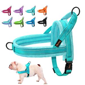 Dog Collars Leashes Warm Dog Harness Vest Winter Dog Harnesses Soft Padded Pet Training Harnesses Vests Adjustable For Small Large Dogs Bulldog Pug 230221