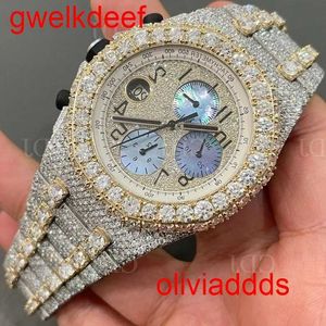 High Quality Fashion Iced Out WatchesMens Wrist Luxury Round Cut Lab Gr DDGU BSRO