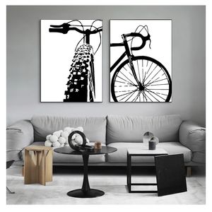 Painting Motivational Wall Art Pictures Bike Prints And Posters Gift Kids Room Home Decor Black Bicycle Art Cycling Canvas Woo