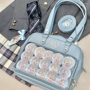 Kvällspåsar yuocl kawaii godis färg ita kvinnlig mode jk lolita pu kvinnor väska 2023trend crossbody axel bolso mujer med myntväska