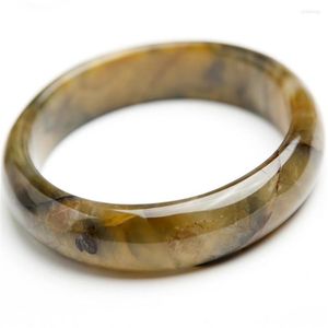 Braccialetto Bracciale rigido con gemme di pietersite gialla naturale della Namibia, pietra rotonda, diametro interno 59 mm