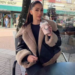 Женские куртки traf inter -15 -градусная куртка мода Velvet Женская куртка Parkas Chic Jacke Yourd Women Sate Fashion Holiday Warm Hover 230222