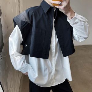 Men's Jackets Designer Style Sleeveless Shirt Short Vest Shawl Top Design Outer Wear Silhouette Cloak Lapel VestMen's