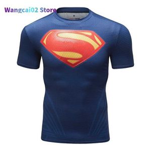 Camisetas masculinas 2022 camisa compactada compressão de fitness homens de manga curta 3d tops homens camise