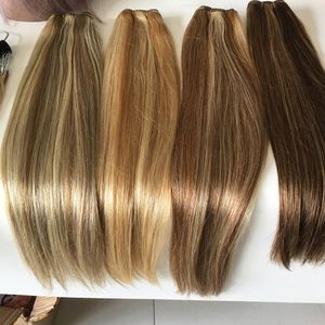 Lace Wigs 30inch Highlight Bundles Straight Human Hair Ombre Honey Blonde Virgin Remy Brazilian Brown 230221
