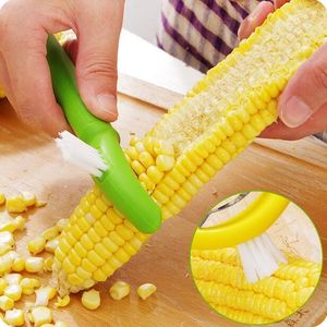 Fruktgrönsaksverktyg med rengöringsborstkorn Corn Planing Gadget Stripper Skalplaner Threshing Device Kök Tillbehör 230222