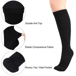 5pc strumpor Hosiery Compression Socks Solid Color Män Kvinnor som kör strumpor Varicos Vein Knee High Leg Support Stretch Pressure Circulation Stocking Z0221