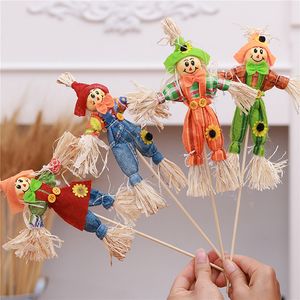 Other Festive Party Supplies 4Pcs Standing Autumn Fall Harvest Scarecrow Cute Garden Ornament For Halloween Mall Decoration 230221