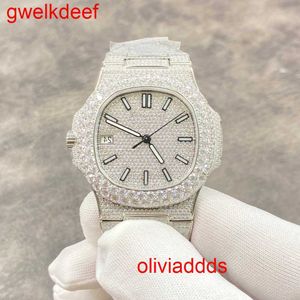 High Quality Fashion Iced Out WatchesMens Wrist Luxury Round Cut Lab Gr DDGU T6AI