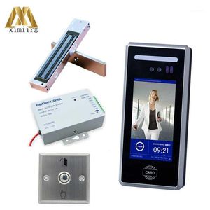 Biometric Dynamic Face Access Control MD18 Facial Recognize Time Attendance 13.56Mhz With Power Supply Exit Button Electric Lock1