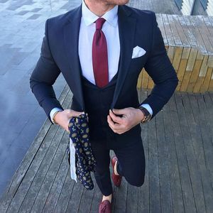 Erkek Suit Blazers İnce Fit Erkekler 3 Parça Terlenmiş Düğün için Düğün Erkek Moda Ceketi için Pantolonlu Sağlıklı Grociat Smokin Yapıldı