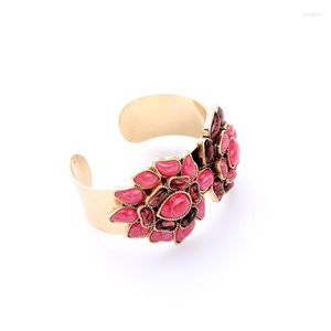 Bangle Geometric Exaggerated Red Resin Wide Open Arrival Female Bracelet My Orders Vintage Jewelry Accessory