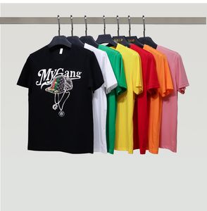 Yaz Moda Genç Erkek Tişörtleri Avrupa Tarzı Sıcak Matkap Mercerize İnce Uygun Yuvarlak Boyun Kısa Kollu T-Shirt Newbrand Trend Erkekler Pluz Boyut Seçim Tees 4xl