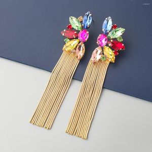 Brincos de Dangle 2023 Retro Retro Strassnesão Geométrica Tassel Praia Festa de Moda Feminina Declaração de Luxo