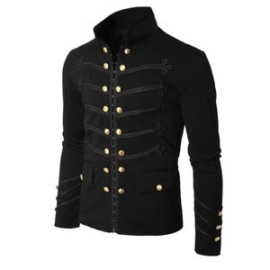 Giacche da uomo Steampunk Uomo Abbigliamento gotico Giacca militare medievale vintage Colletto alla coreana Cappotto redingote rock Punk retrò 230222