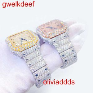 High Quality Fashion Iced Out WatchesMens Wrist Luxury Round Cut Lab Gr DDGU VU1I18
