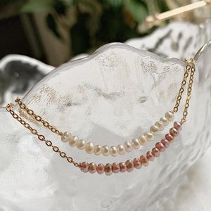 Halsband, unregelmäßige natürliche Süßwasserperlen-Halskette, Barock-Perlen-Charm, dünne Kette, Edelstahl, minimalistischer Kragen-Schmuck