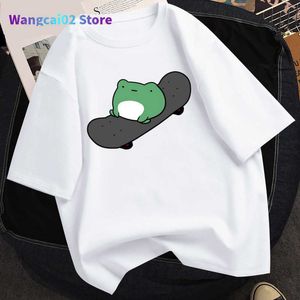 Women's T-Shirt 2021 Summer T-shirt Skateboard Woman Frog T shirt Harajuku Graphic Tee Y2k Top Aesthetic Clothes Vintage Fashion Shirt Dropship 022223H