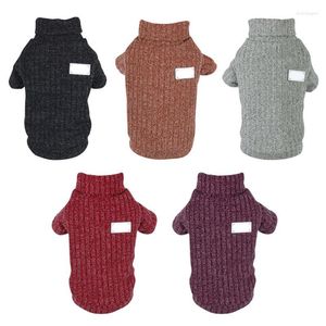 犬のアパレル秋の冬5色温かいペットの服セーター犬用クロシェ服を編むチワワダックスフンド
