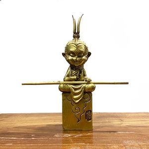 Decorative Figurines Objects & Consecrated Retro Brass Statue Of Monkey King Chinese Legend Fighting Buddha Home Decor Feng Shui Ornaments G