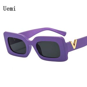 Sunglasses New Fashion Brand Designer Square Sunglasses For Women Men Retro Rectangle Frame Purple Trending Sun Glasses Shades UV400 Eyegla G221215