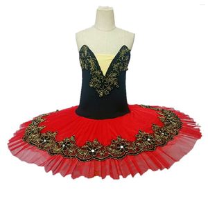 Stage Wear Tutù di balletto rosso Gonne Fionda per costume da bambina Abiti da danza del ventre professionali per bambini