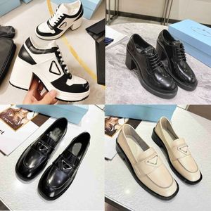 Med Box Prad Desinger Women Casual Shoes Monolith Triangle Logo Black Loafers ökar plattform Sneakers Cloudbust Classic Patent Matte GH GH