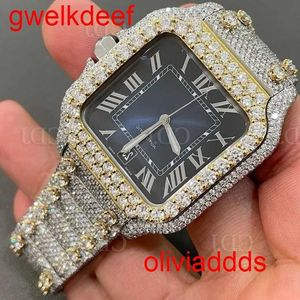 Högkvalitativ mode iced Watchesmens handled lyxig rundklipp lab gran 9scf