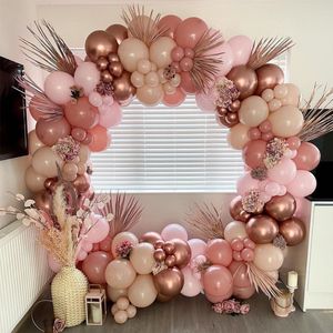 Andra evenemangsfest levererar rosa ballong Garland Arch Kit Latex Confetti Wedding Birthday Decor Baby Shower Kön avslöjar dopdekor 230221