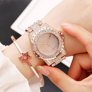 Zegarwatches Women Ice Crystal Watch Top Diamond Ladies Watches Rose Gold Female Quartz Fashion Prezent dla