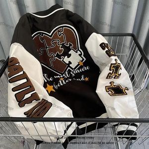 Men's Jackets Spring and autumn retro quilted embroidered baseball uniform jacket men and women loose brand street jacket couple's shirt 230221