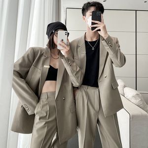 Erkekler Suits Blazers çift erkekler moda iş gündelik ofis ceket pantolon kadınlar büyük boy sokak kıyafeti hip hop takım elbise pantolon